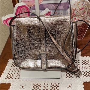 Metallic Gold Crossbody Shoulder Bag